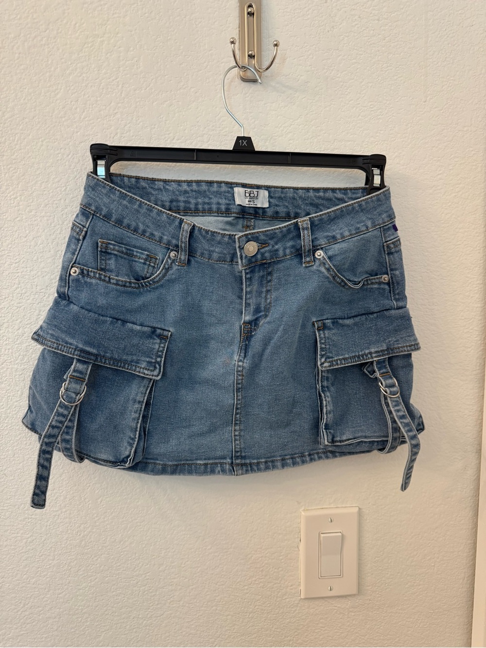 BBJ Los Angeles Denim Cargo Mini Skirt Small Blue